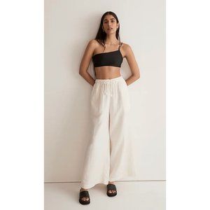 Madewell $70 Double Gauze Drawstring Wide Leg Pants Lighthouse Size M NJ873